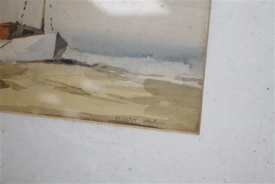 Sidney Vale (20th C.) (Wapping Group), watercolour, Cliffs at Eastbourne, signed, 34 x 49cm